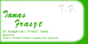 tamas fraszt business card